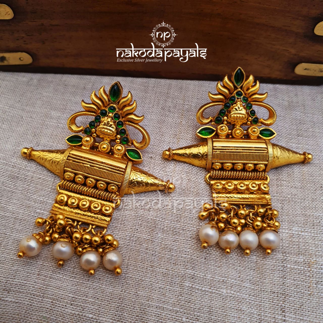 Tribal Green Chatai Chandbali