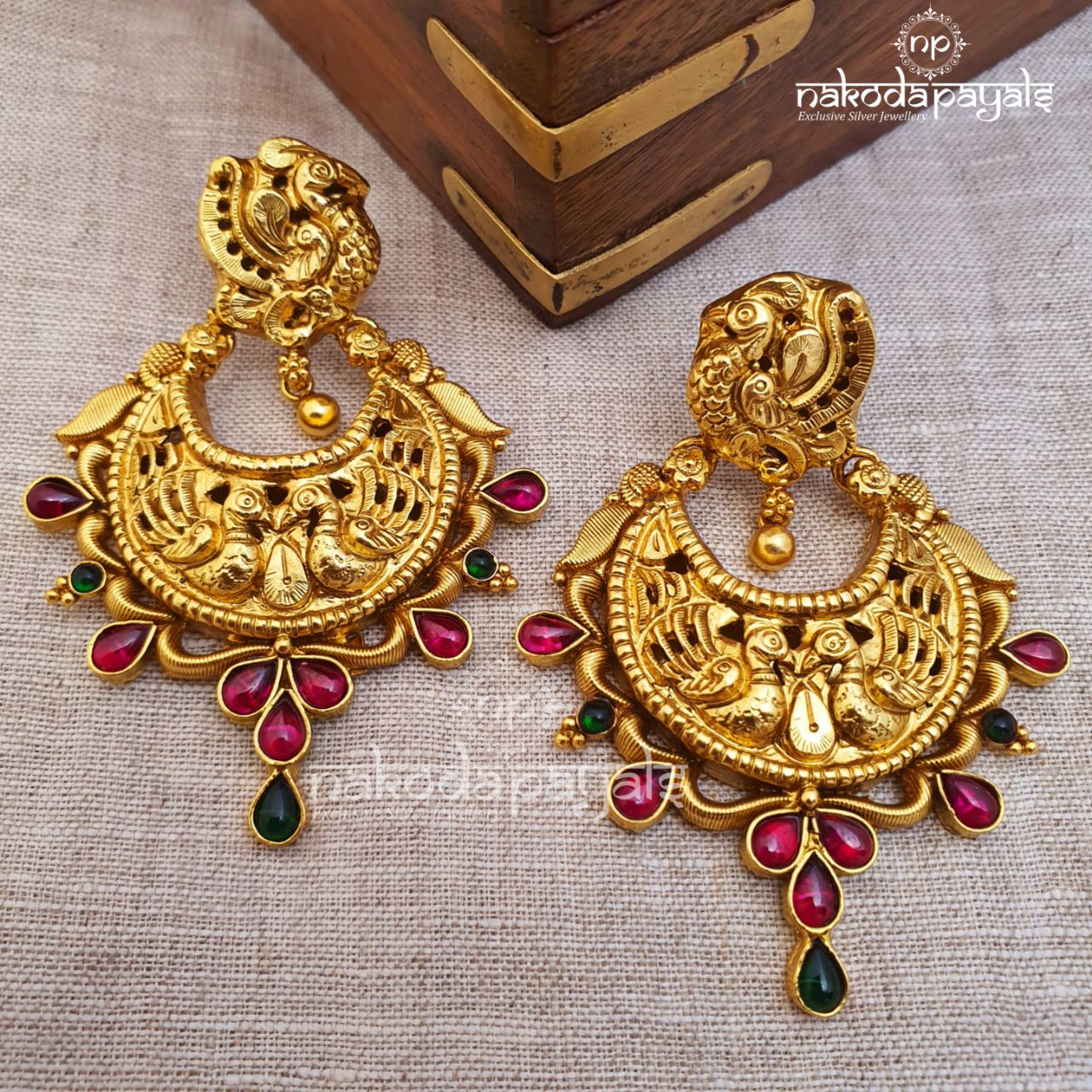 Virescent Peacock Chandbali