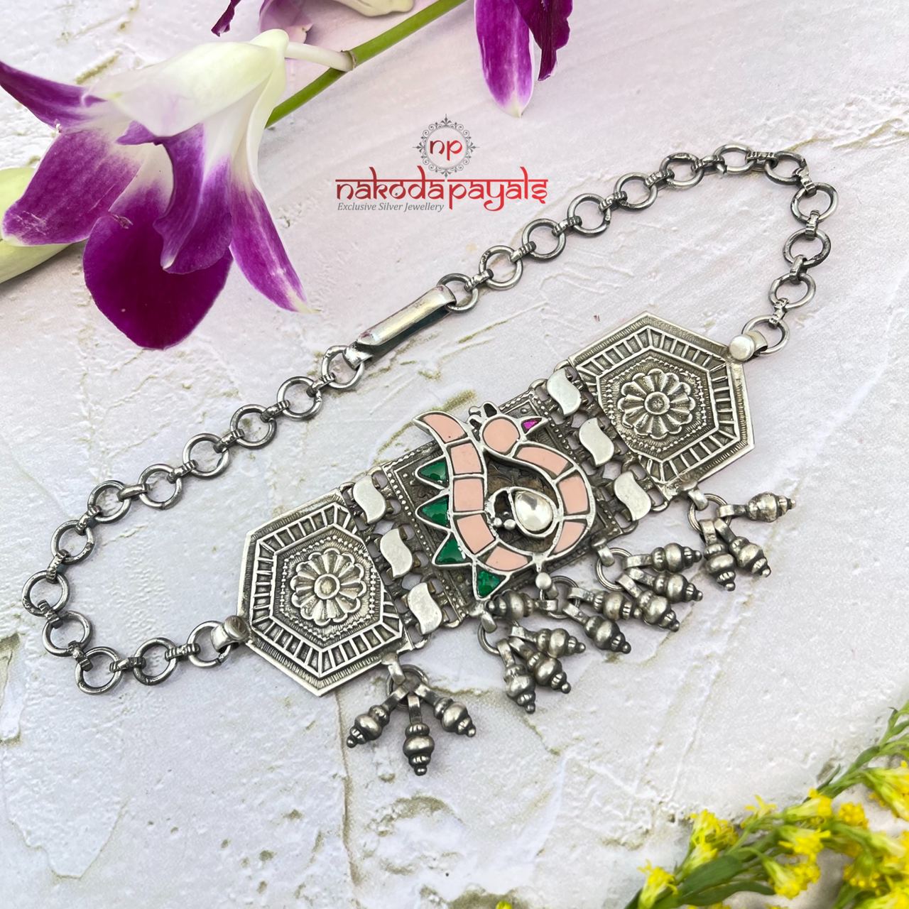 Big Peach Peacock Choker