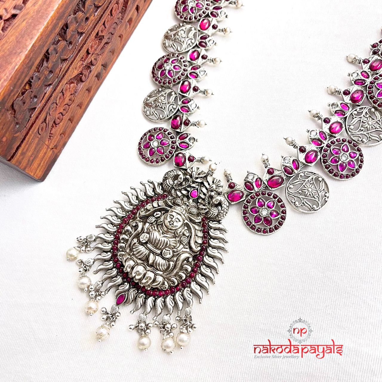 Graceful Lakshmi Kempu Neckpiece