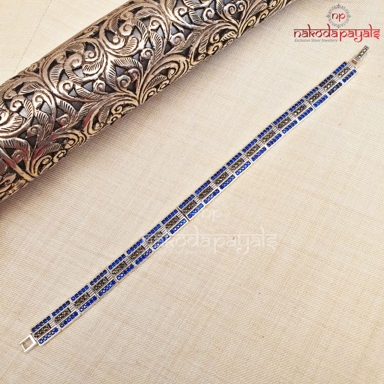 Royal Blue Marcasite Bracelet – Nakoda Payals
