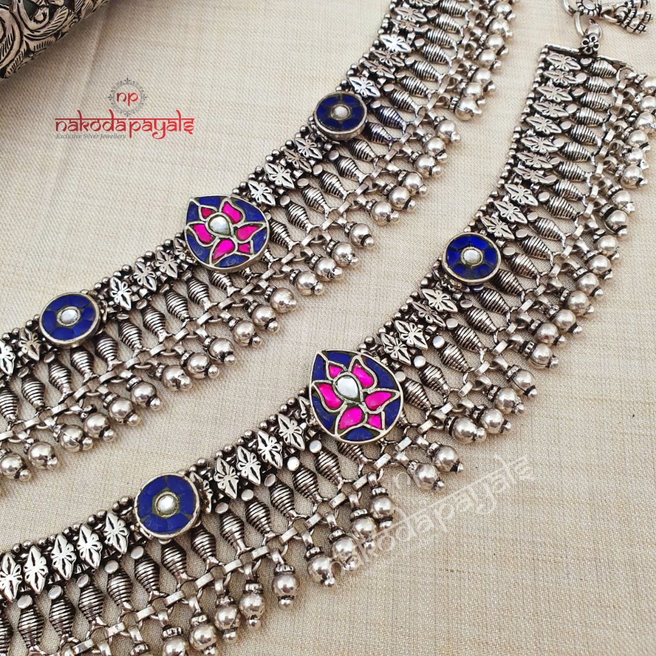 Vintage Chatai Kundan Anklets (A1591)