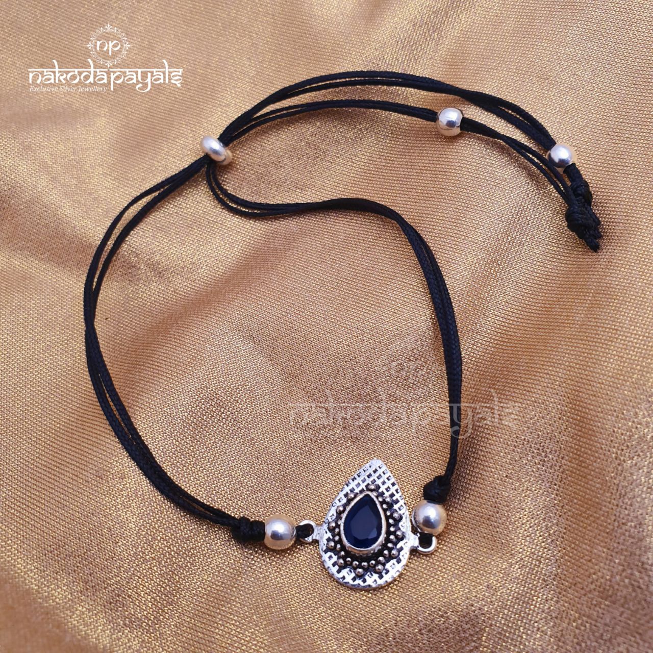 Blue Cutstone Thread Anklet NZ0183