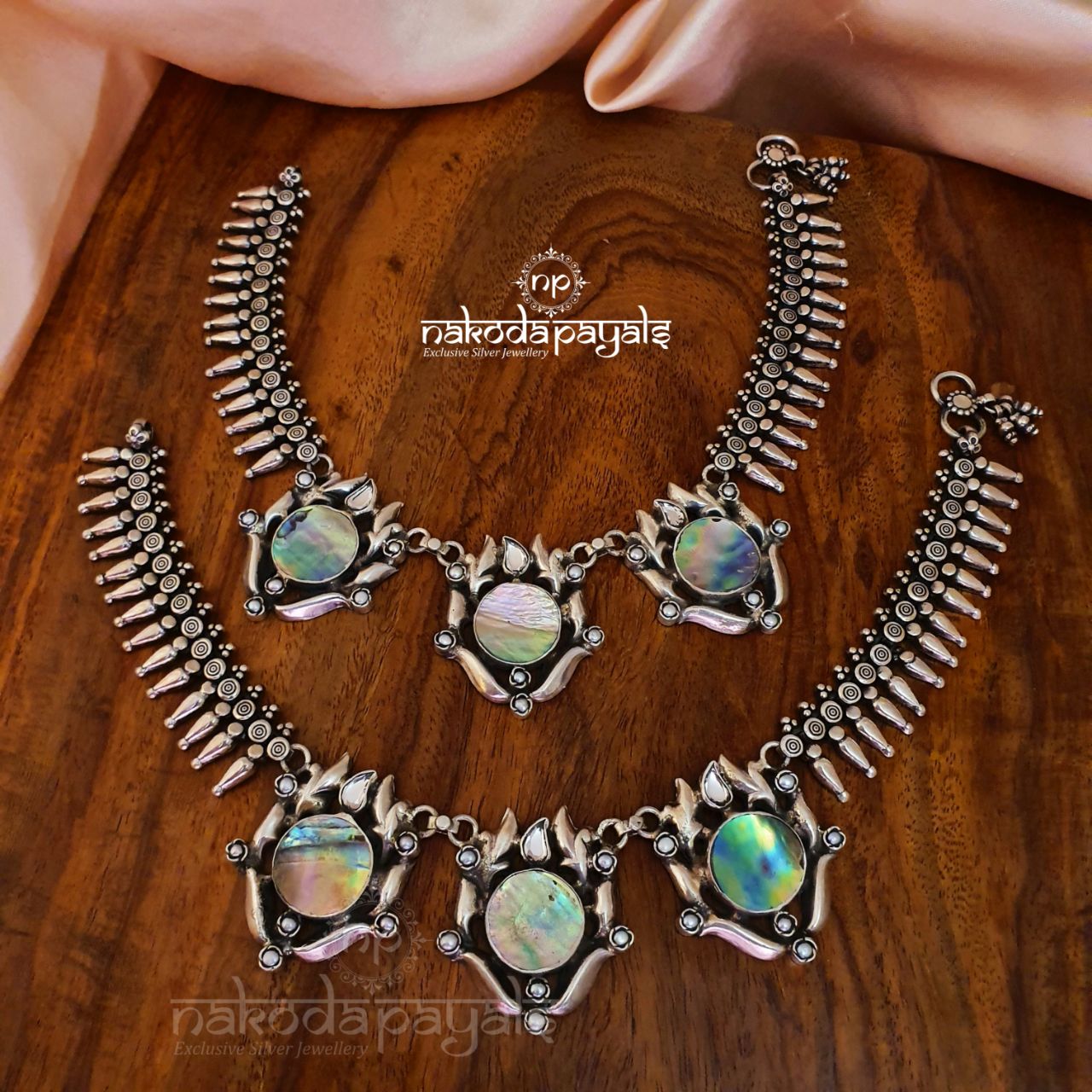 Triple MOP Oxidised Anklets