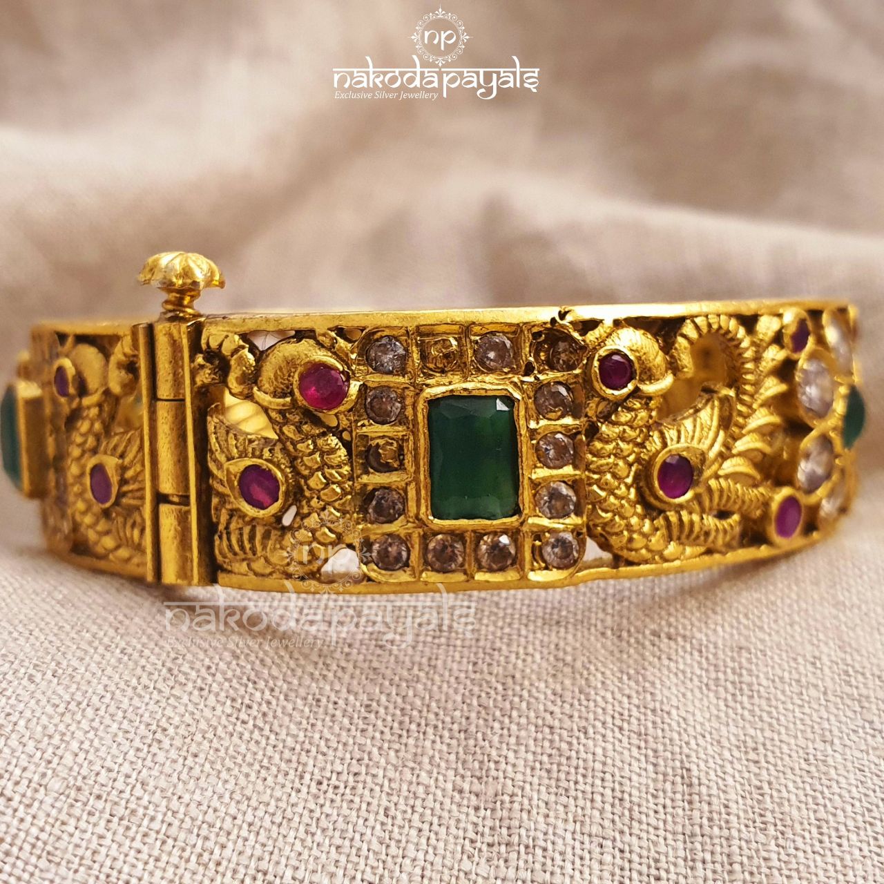 Perfect Peacock Floral Kada Single 2.2