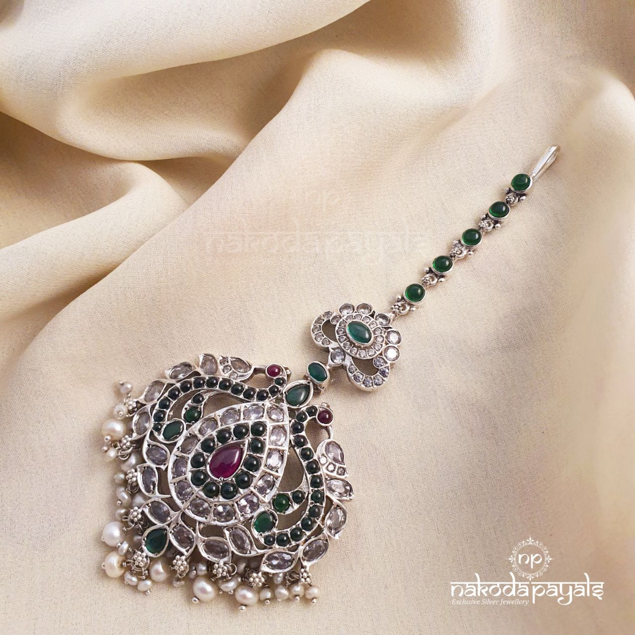 Sized Peacock Maang Tikka