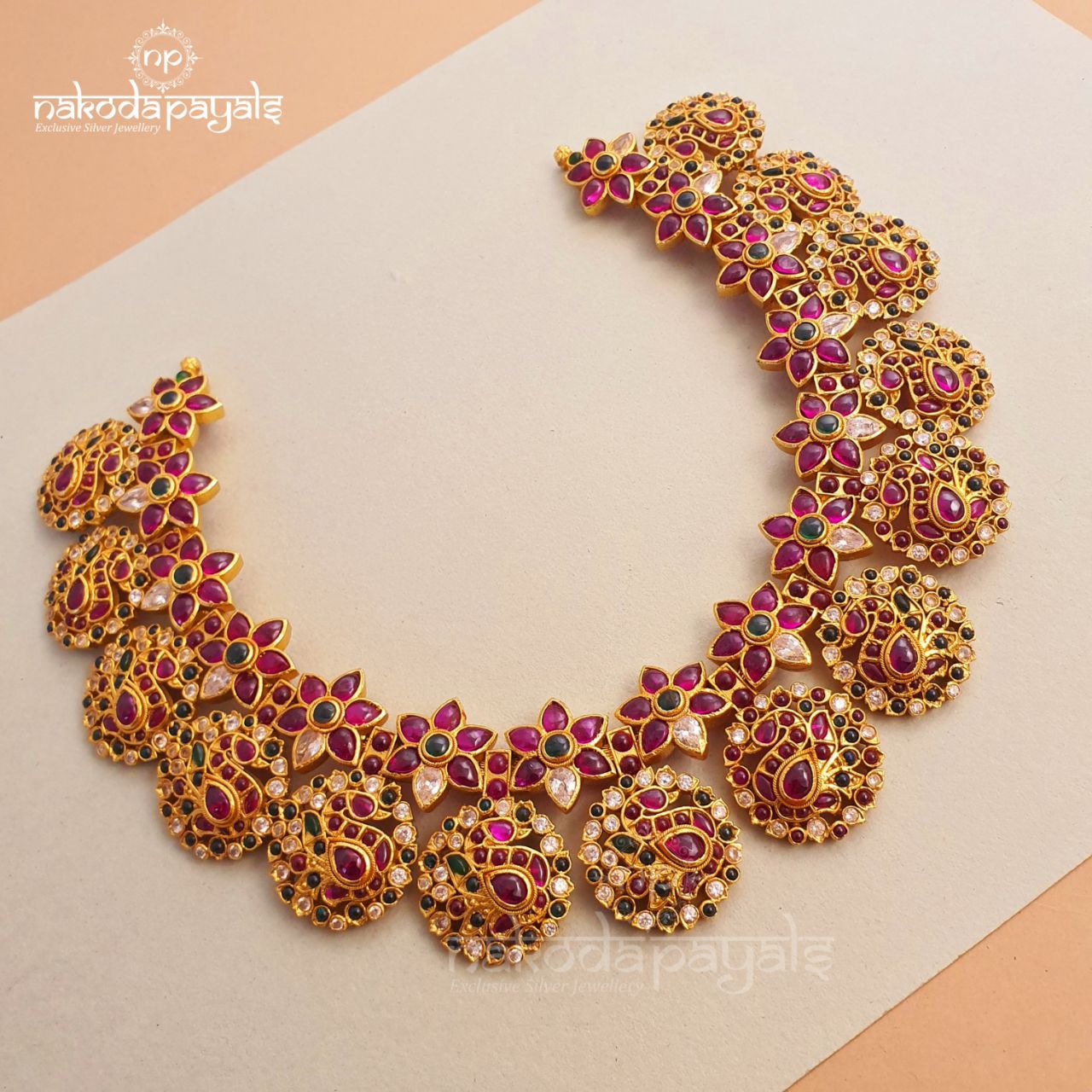 Effulgent Floral Peacock Neckpiece (Gn2004)