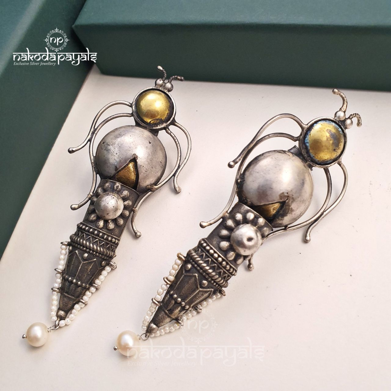 Dual Tone Bee Earrings