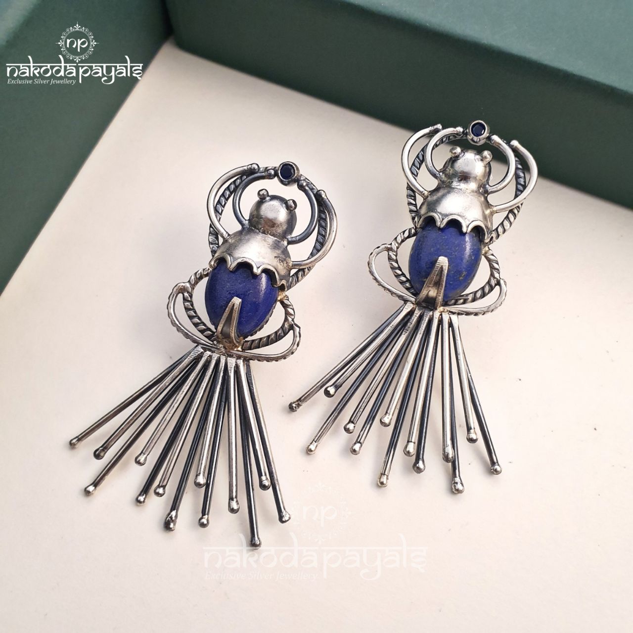 Lapis Bettle Earrings