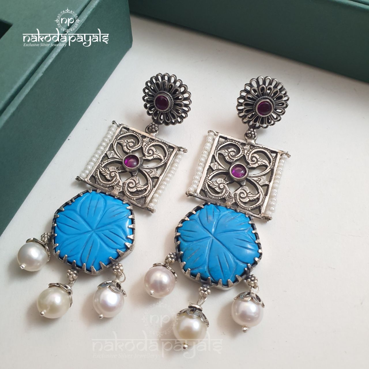 Cutesy Turquoise Chandbali