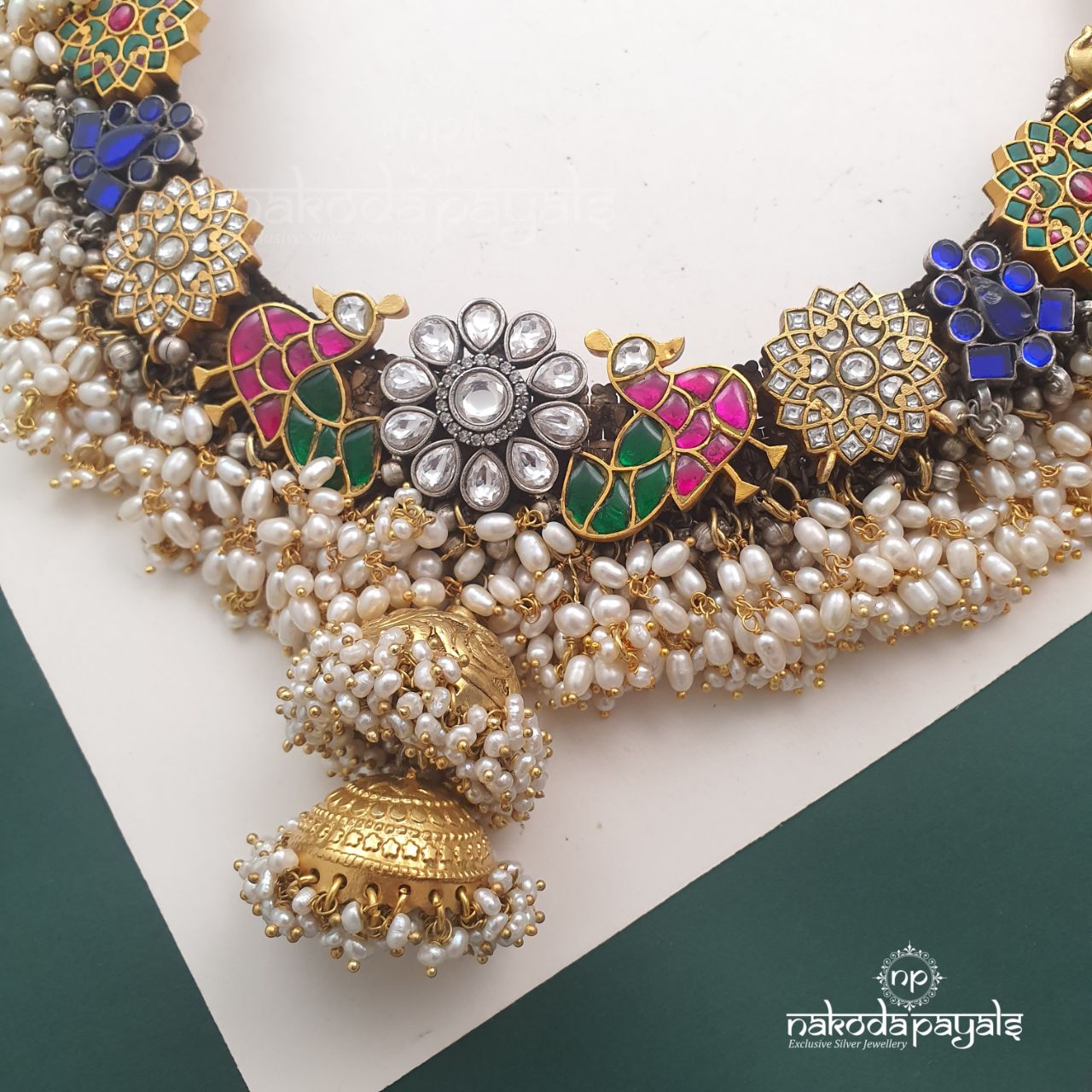 Grand Jhumka Drop Neckpiece