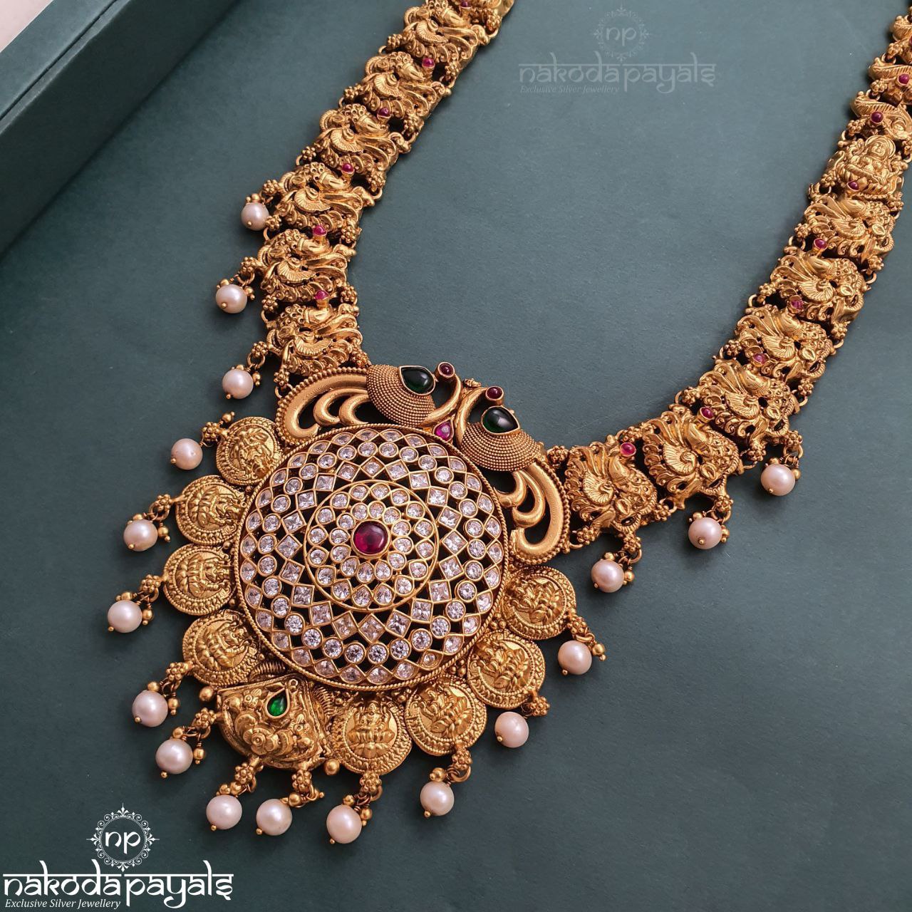Peacock Lakshmi Coined Neckpiece (Gn2393)