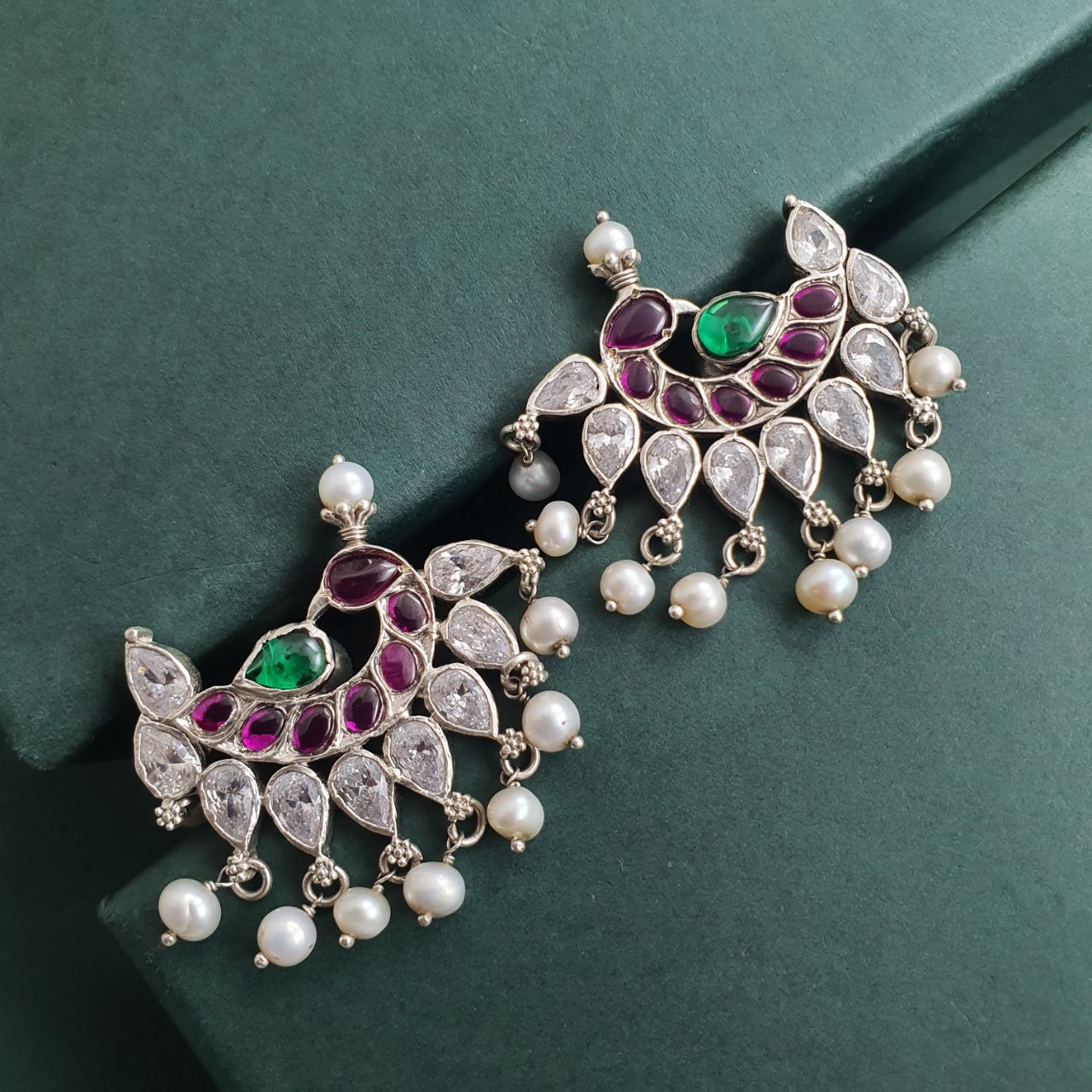 Peacock Pearl Drop Studs