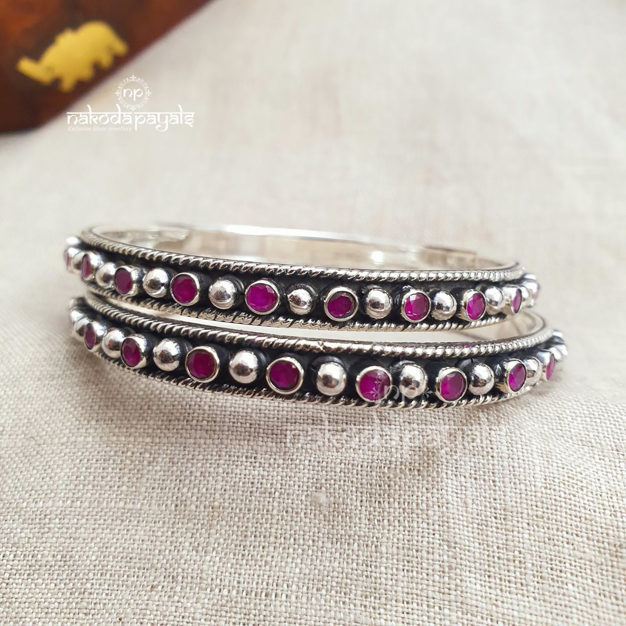 Pink Dot Bangle Pair (K2579)