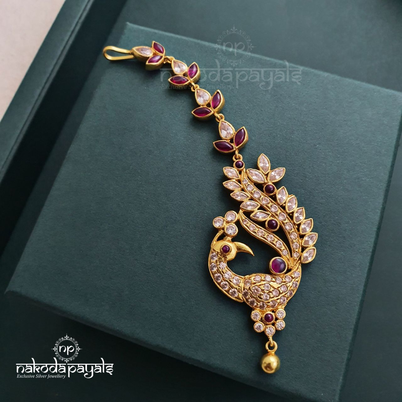 Peacock CZ Maang Tikka