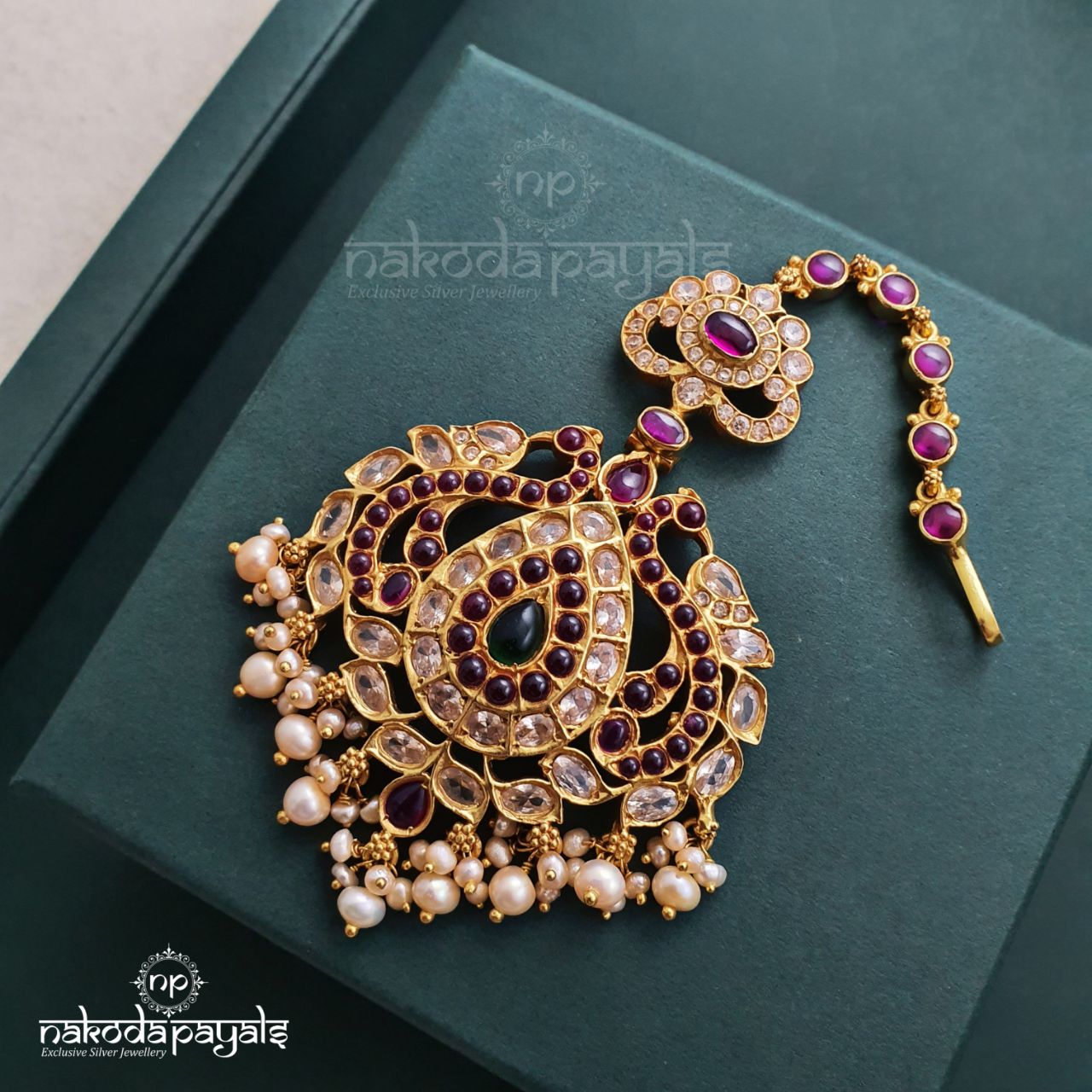 Sized Peacock Maang Tikka