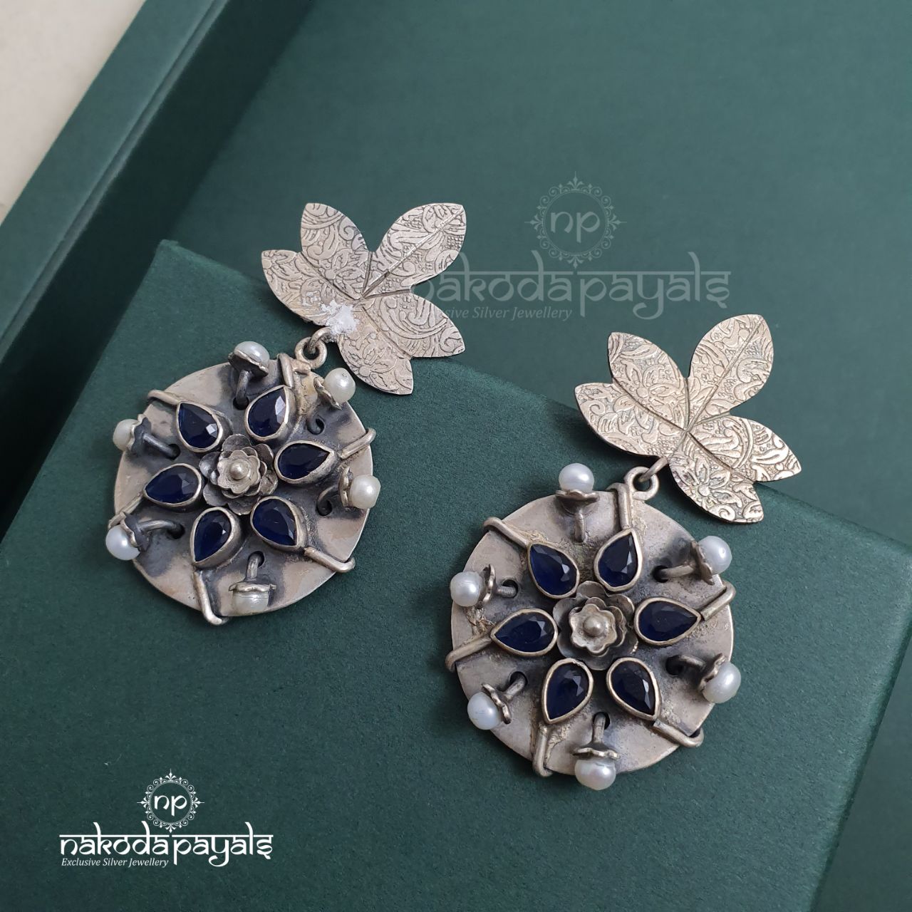 Blue Floral Earrings