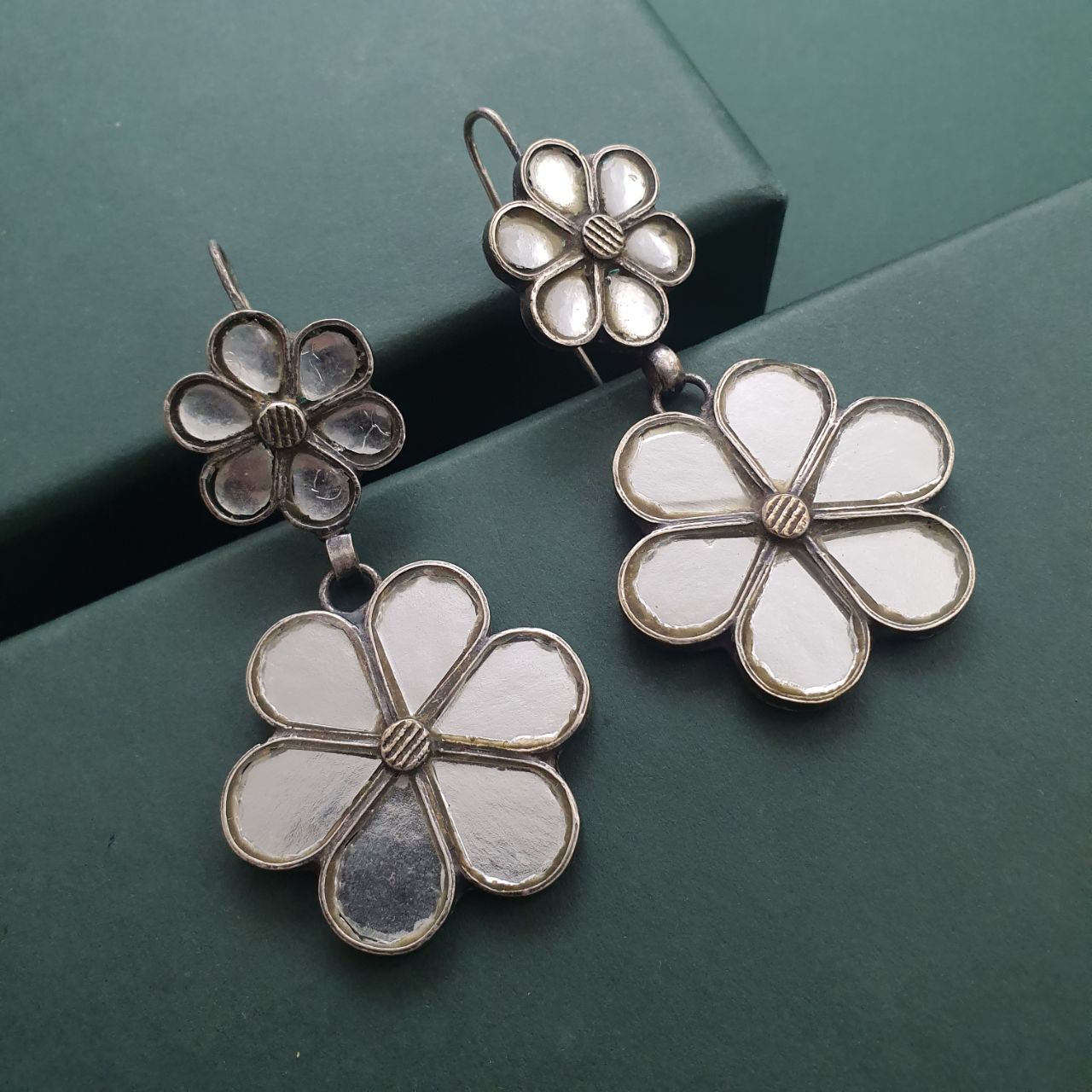 White Floral Glass Hangings