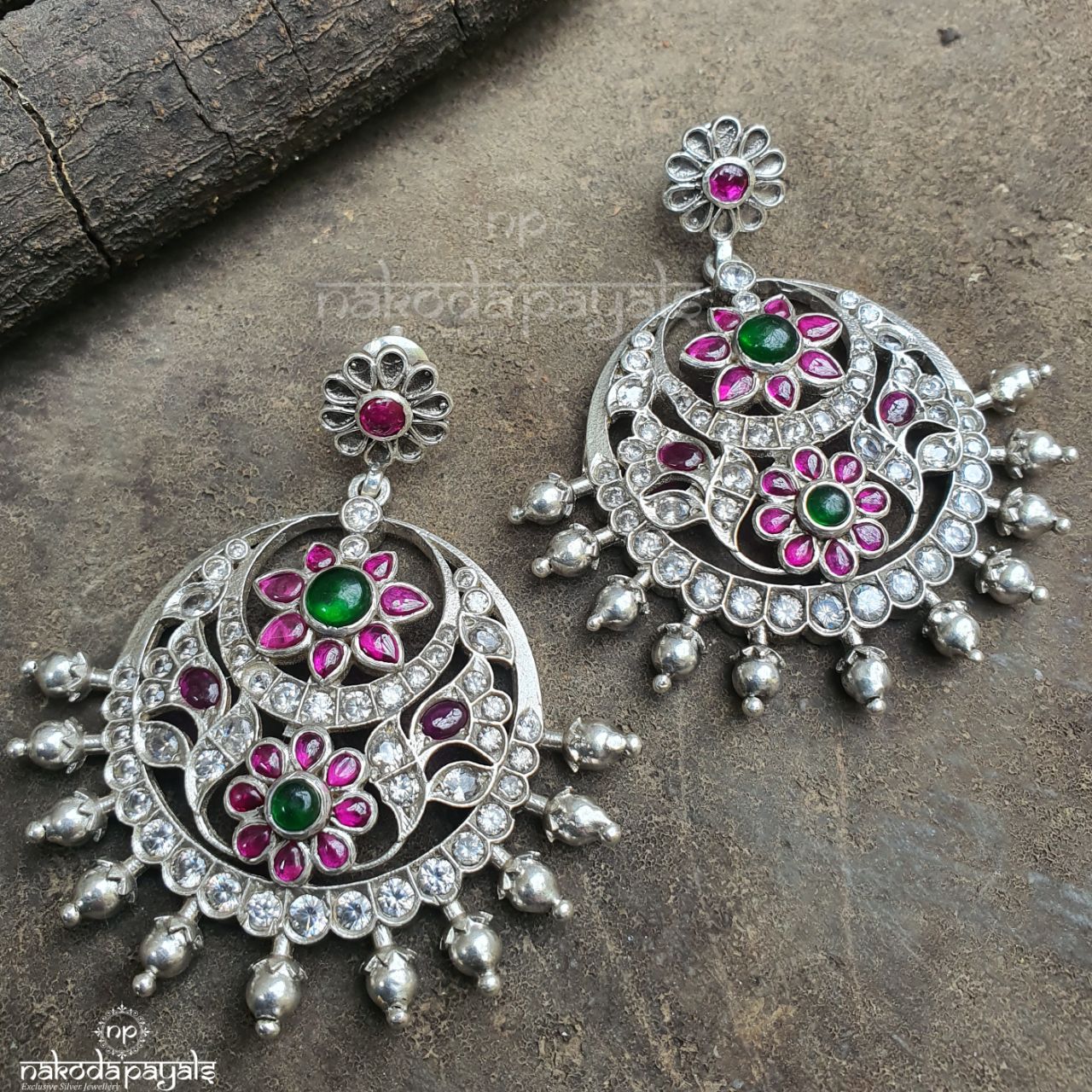 Big Floral Moon Chandbali