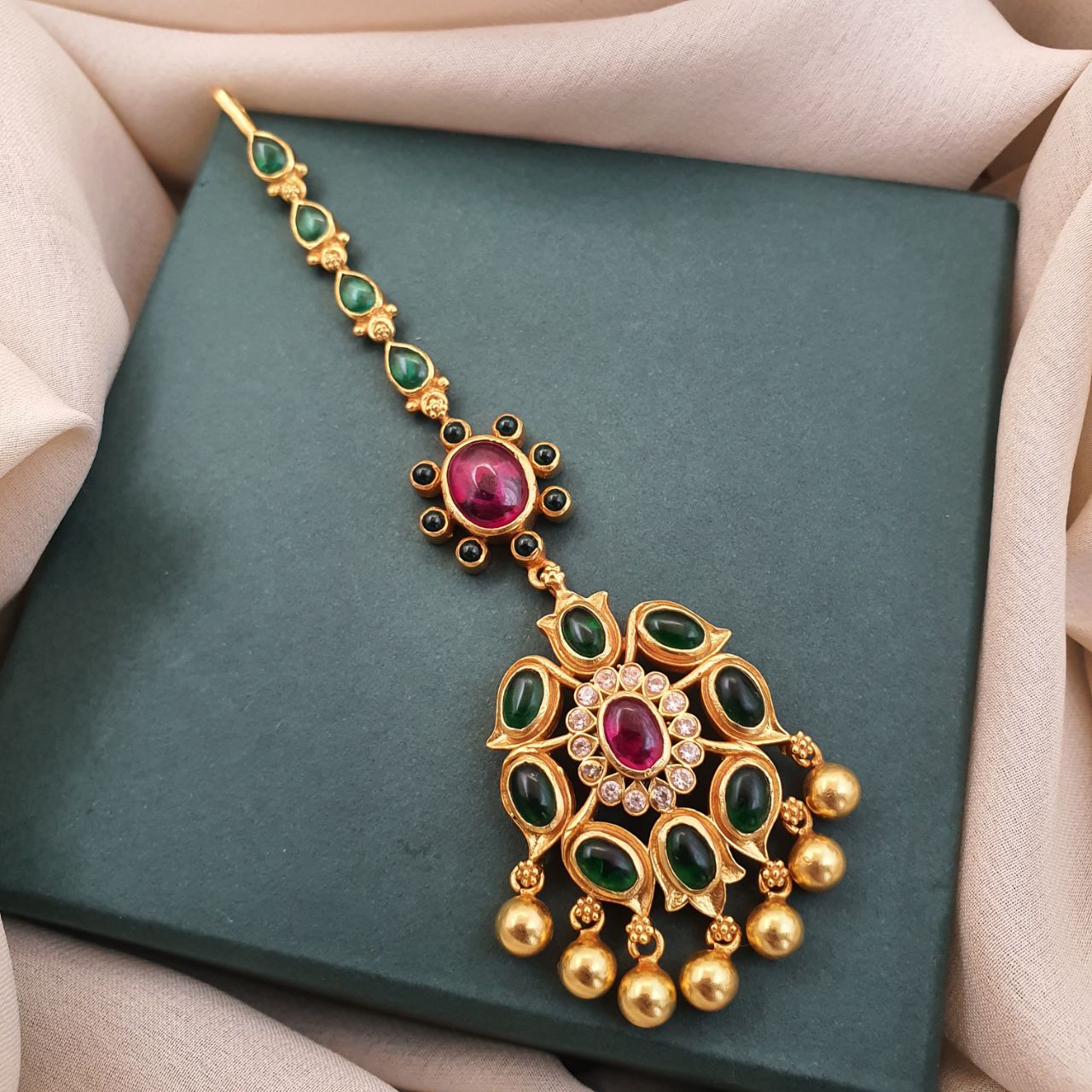 Turtlish Green Maang Tikka(GM0469)