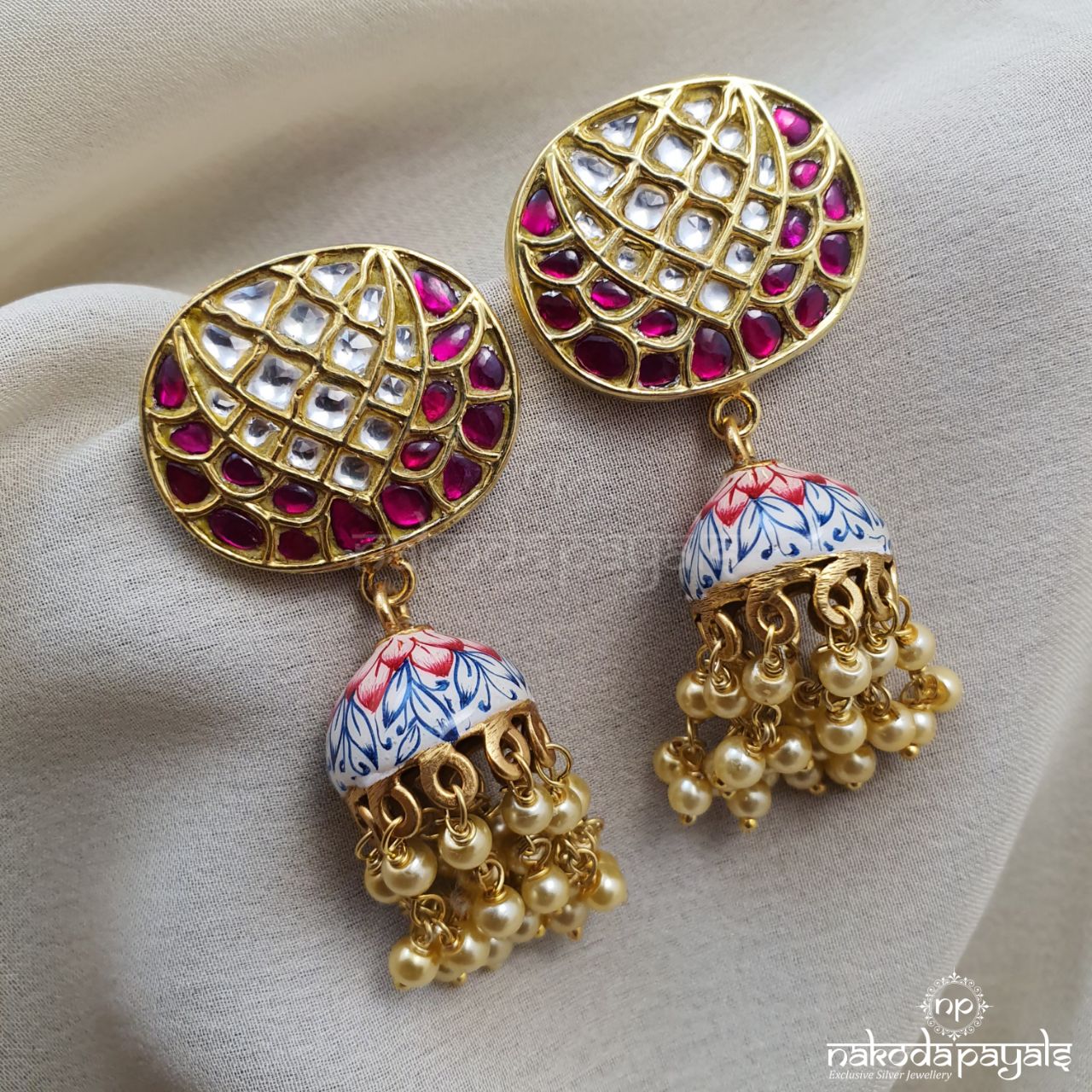 Kundan Meenakari Jhumka