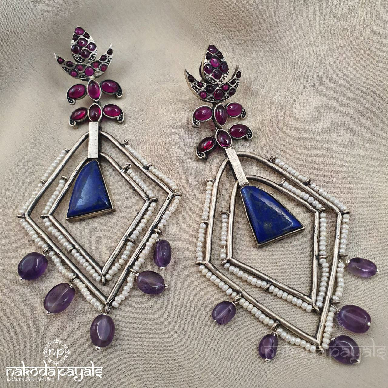 Alluring Lapis Chandbali