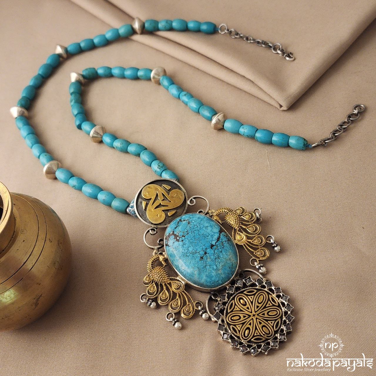 Turquoise Peacock Neckpiece (N7868)