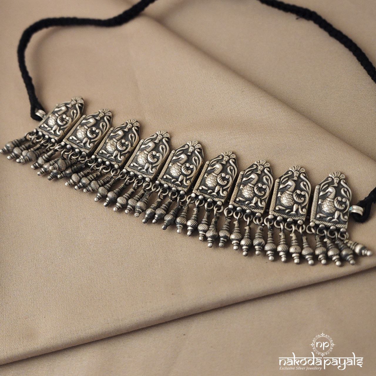 Oxidised Peacock Choker (N7915)
