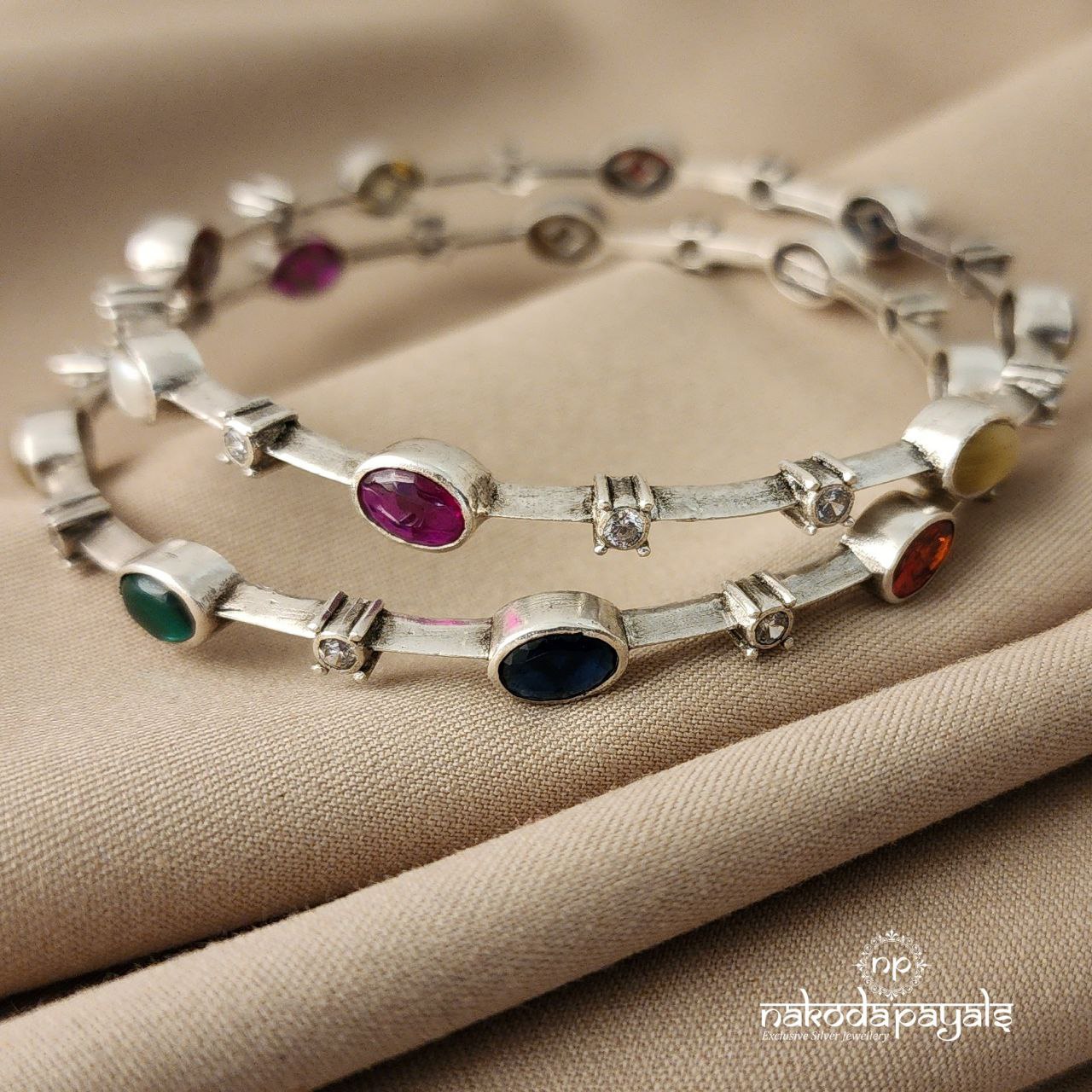 Navarathna Bangle Pair (K3820)