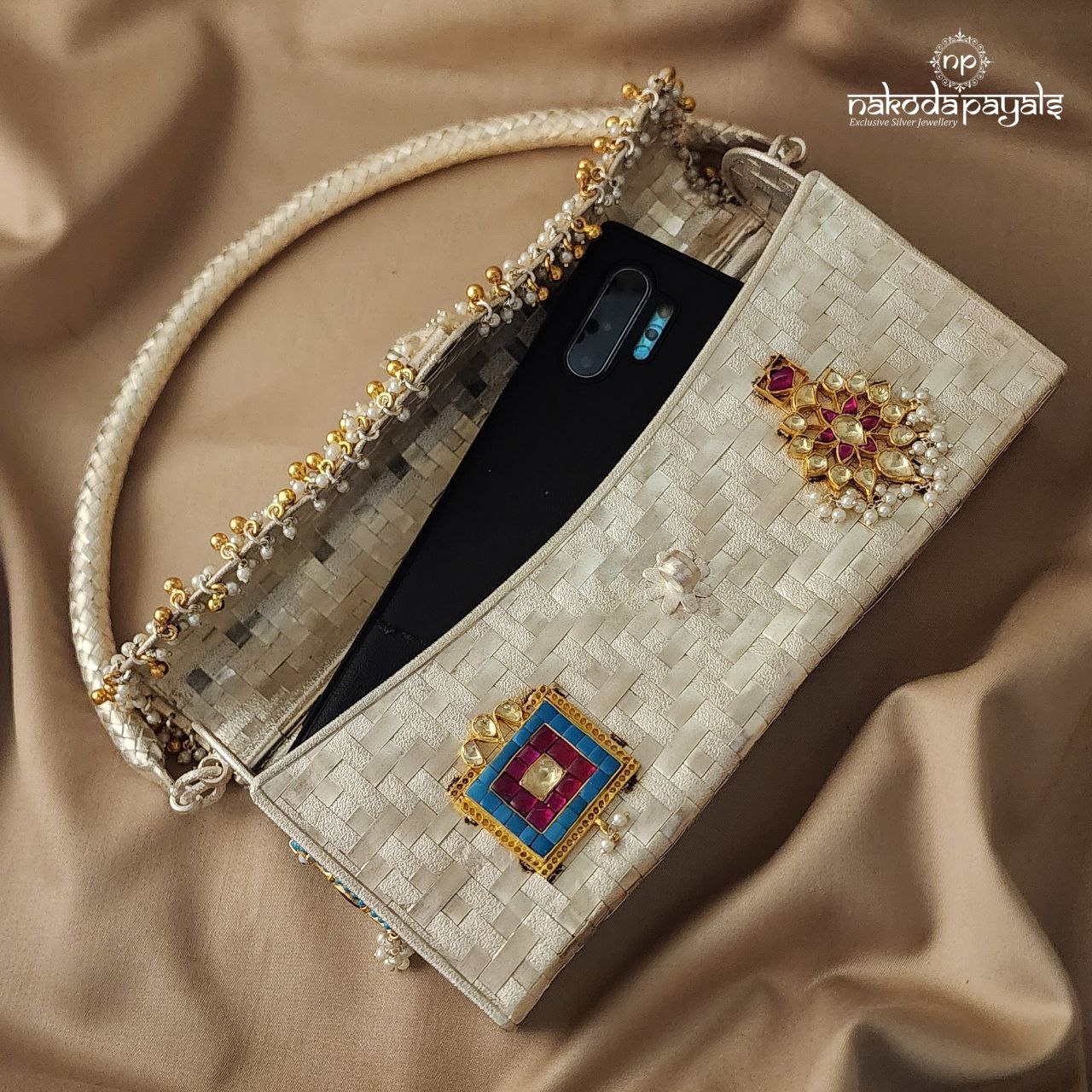 Peacock Kundan Clutch (ESA0145)