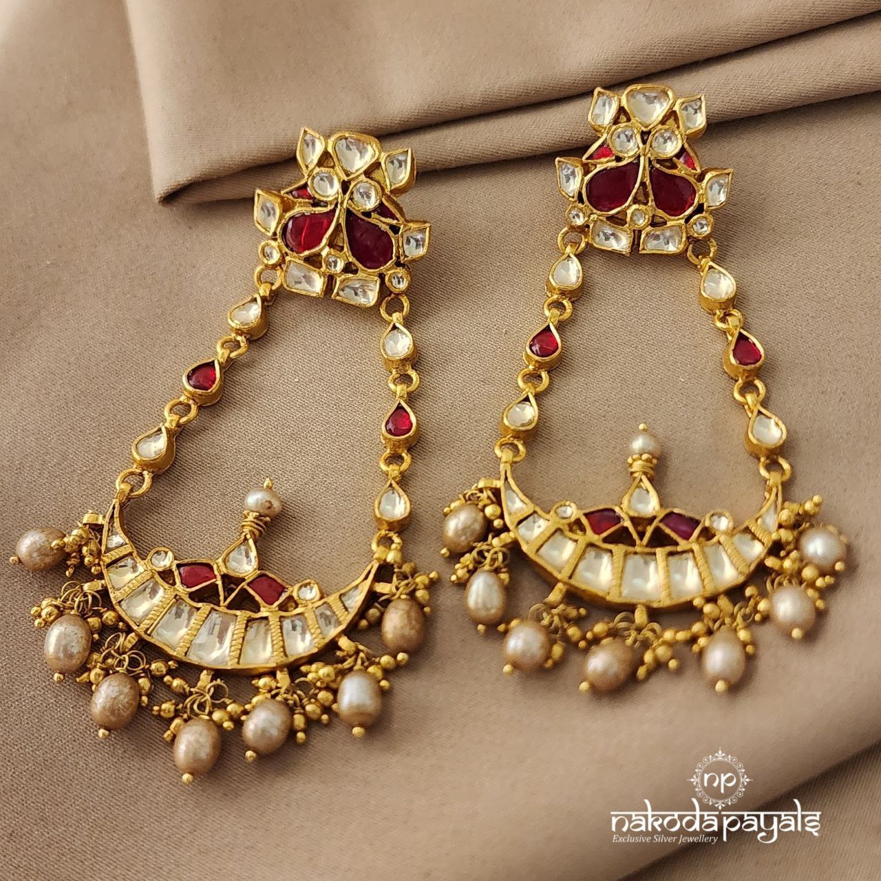 Red Birdie Chandbali (Ge5317)