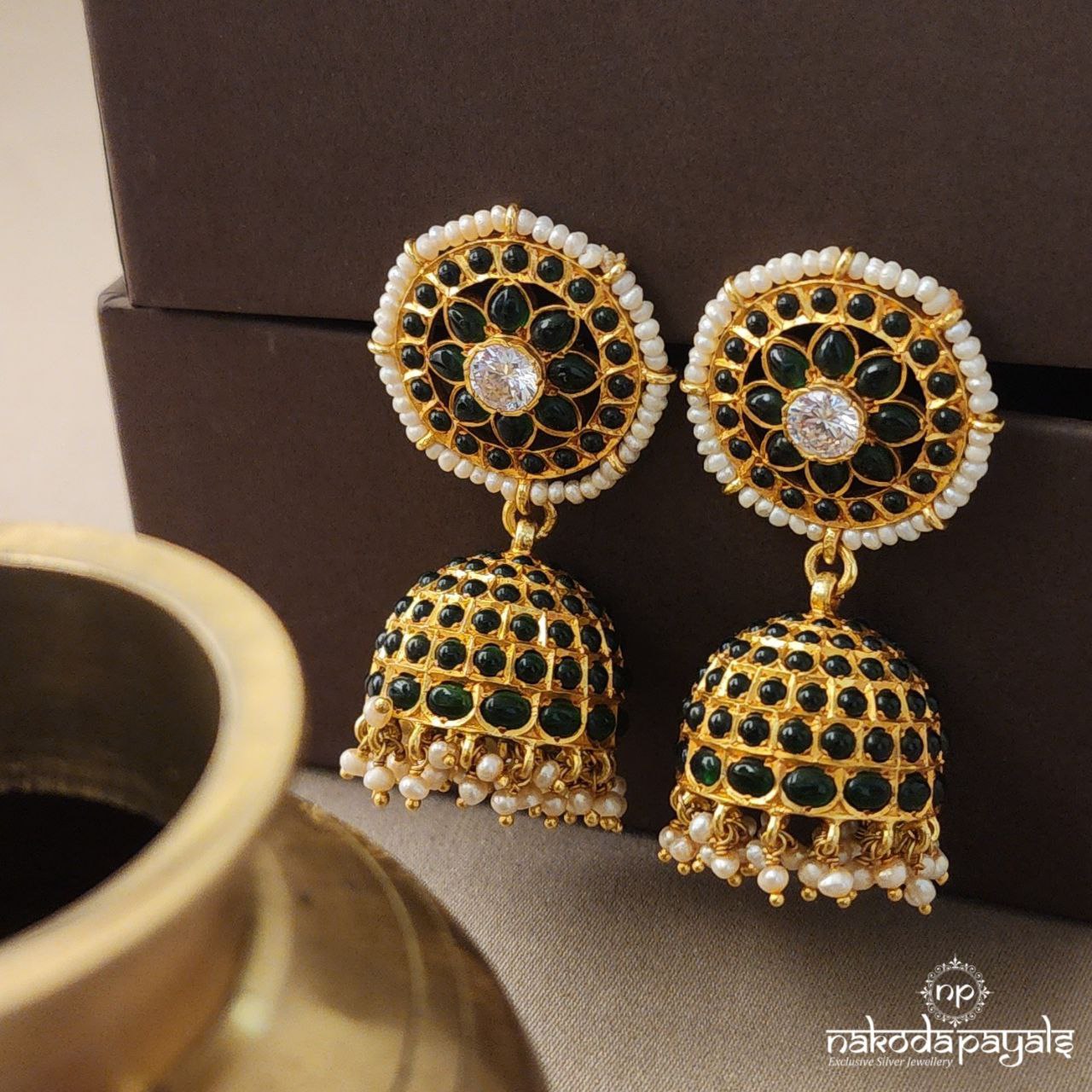 Gracious Green Jhumka (GE5163)