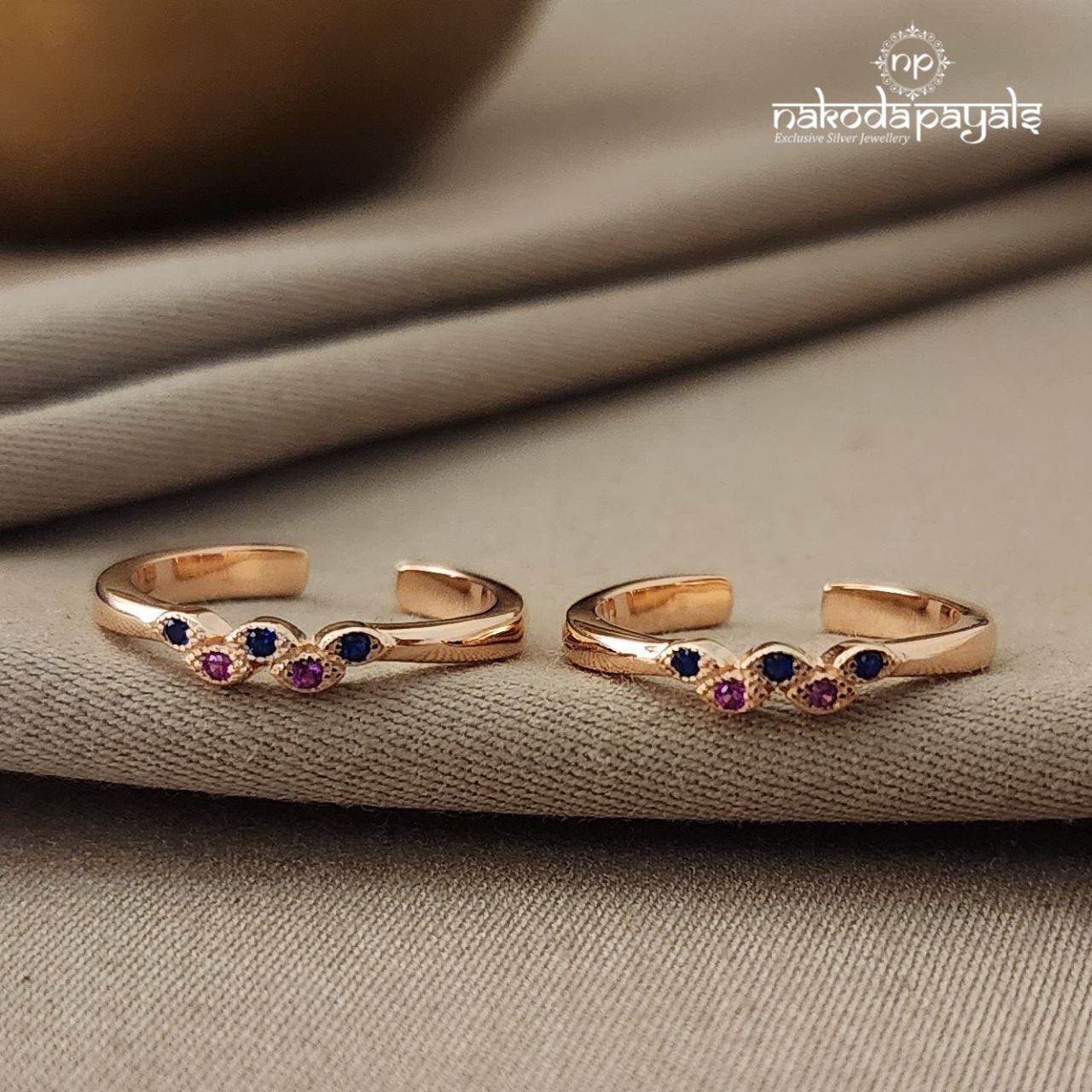 Pink & Blue Toerings Pair (T2513)