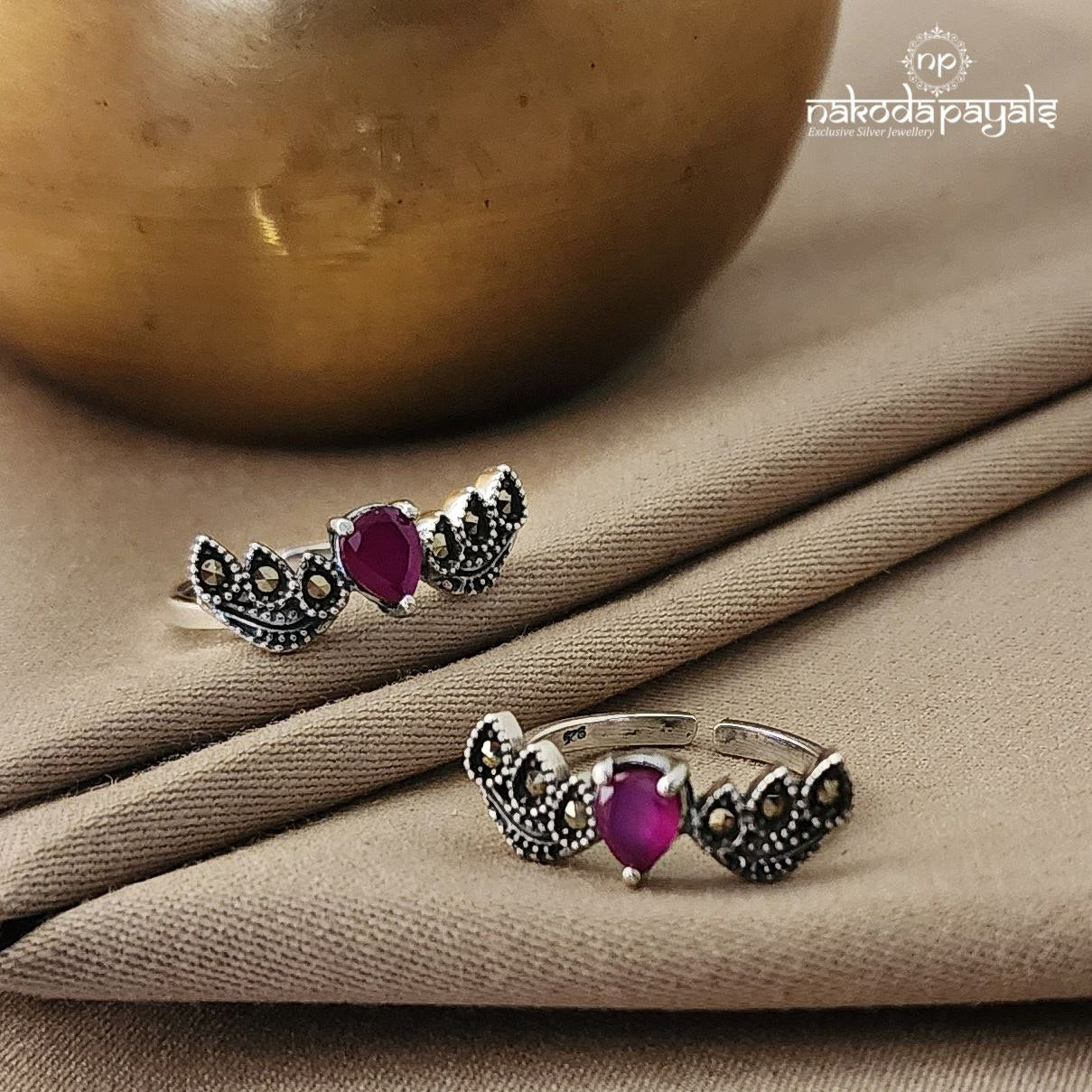 Pink Marcasite Toerings Pair (T2654)