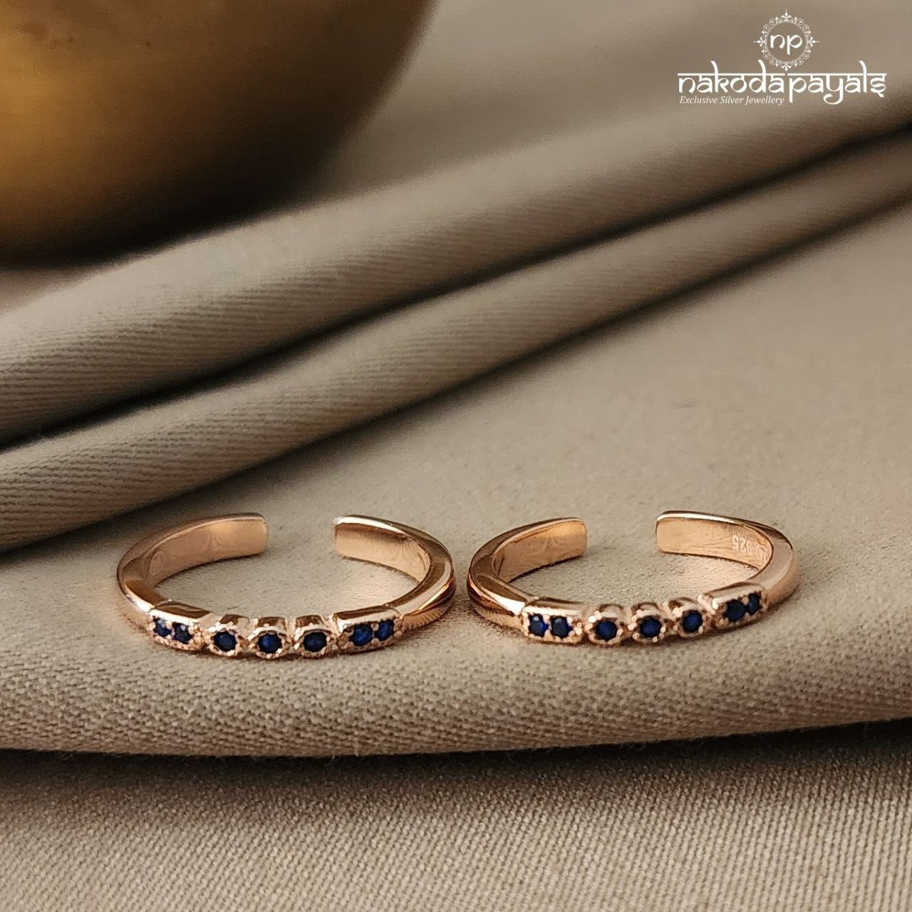 Blue CZ Toerings Pair (T2573)