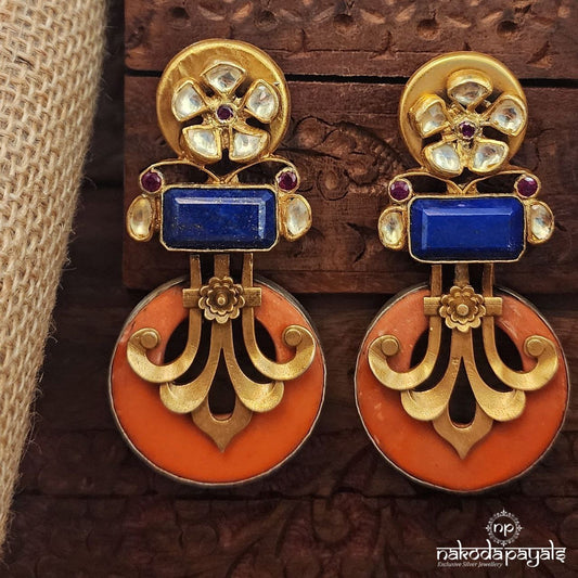 Coral Royal Dual Tone Earrings (Dt1345)