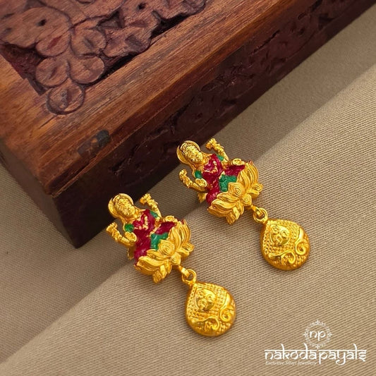Lotus Lakshmi Meenakari Earrings (Ge10770)