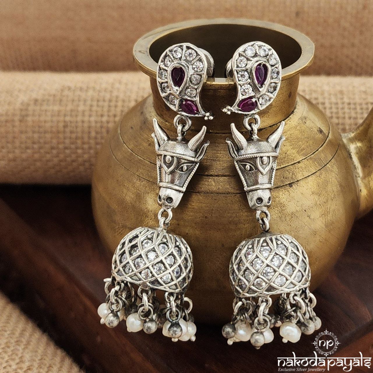 Nandi Pearled Drop Jhumka (J1243)