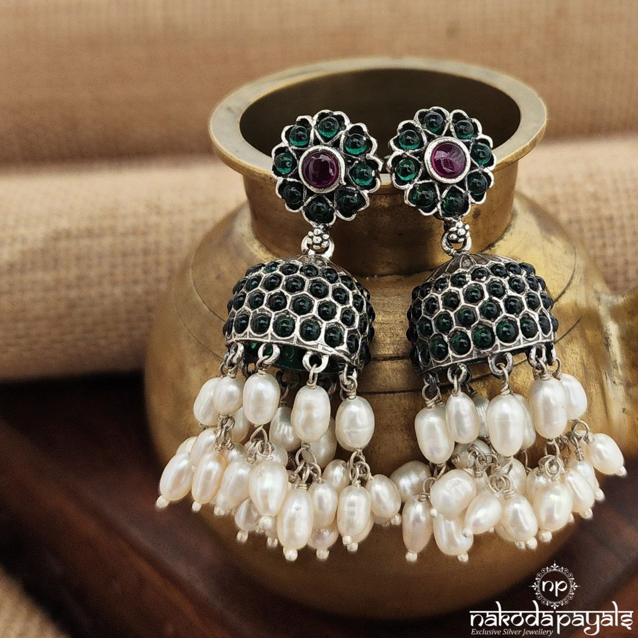 Sweetheart Kemp Pearled Drop Jhumka (J1244)