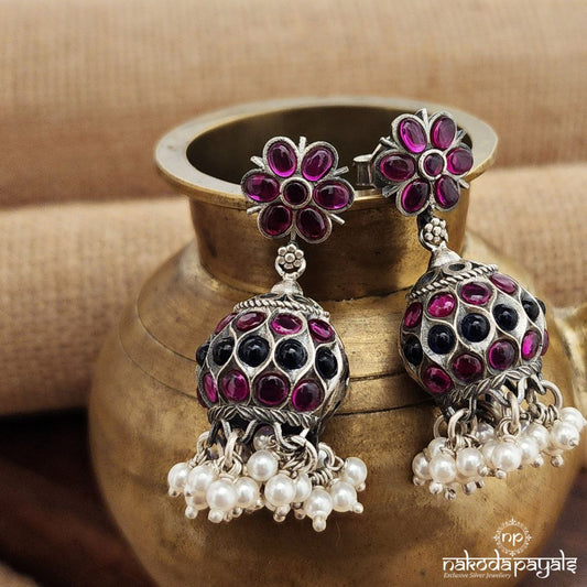 Pink & Blue Jhumka (J1300)