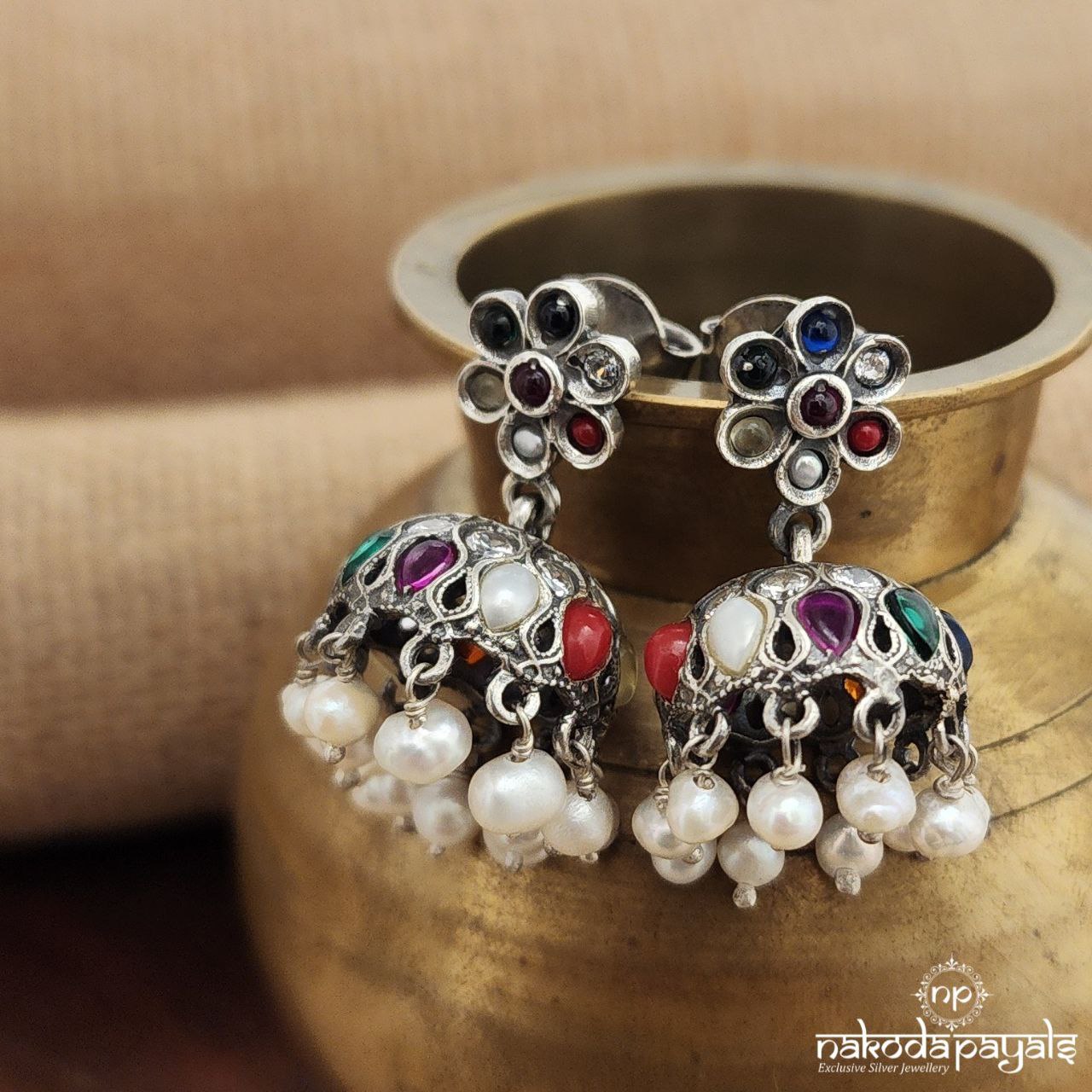 Elegant Navaratna Jhumka (J1310)