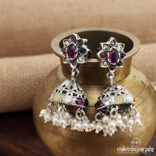 Navaratna Coned Jhumka (J1312)