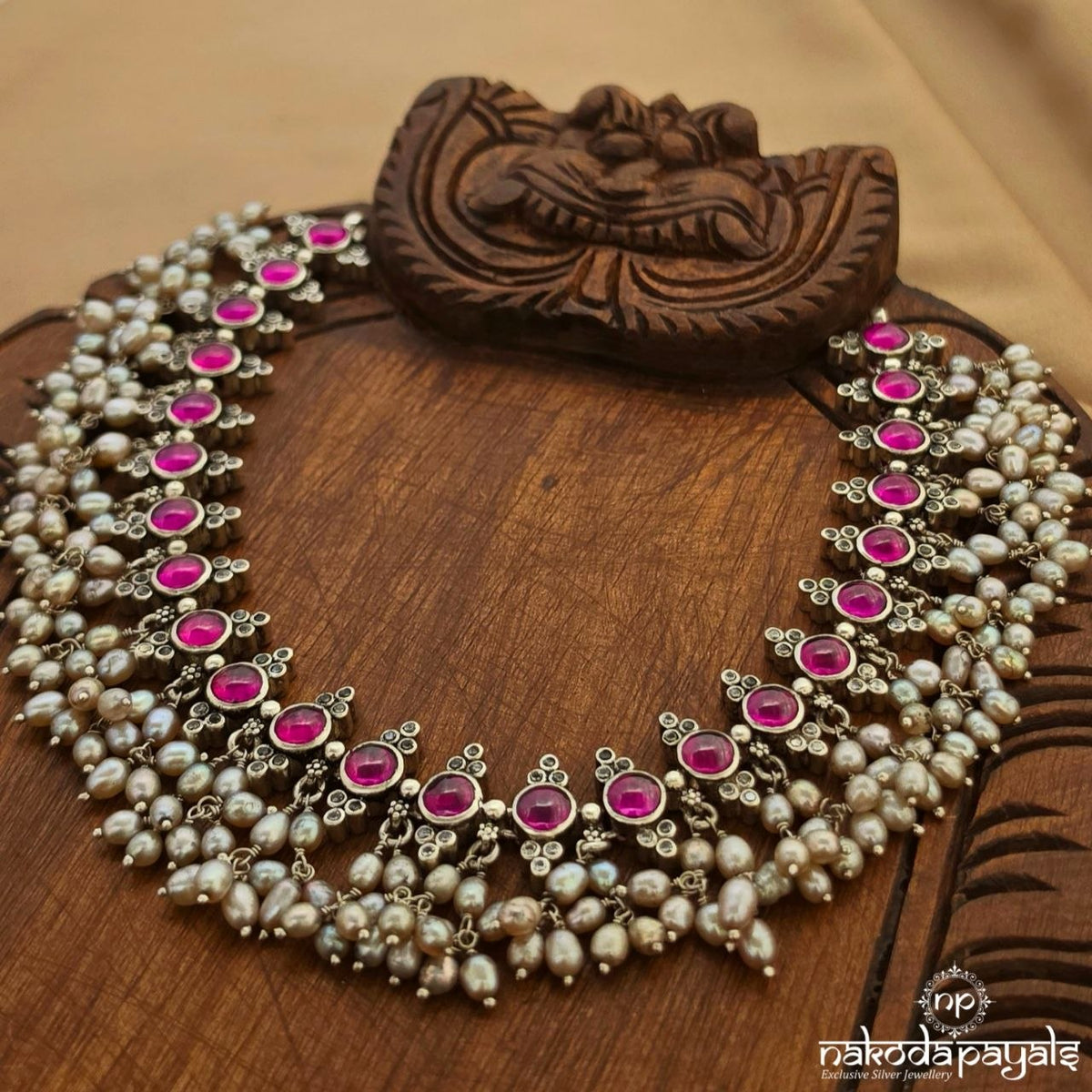 Pink Dot Pearly Neckpiece (N12217)