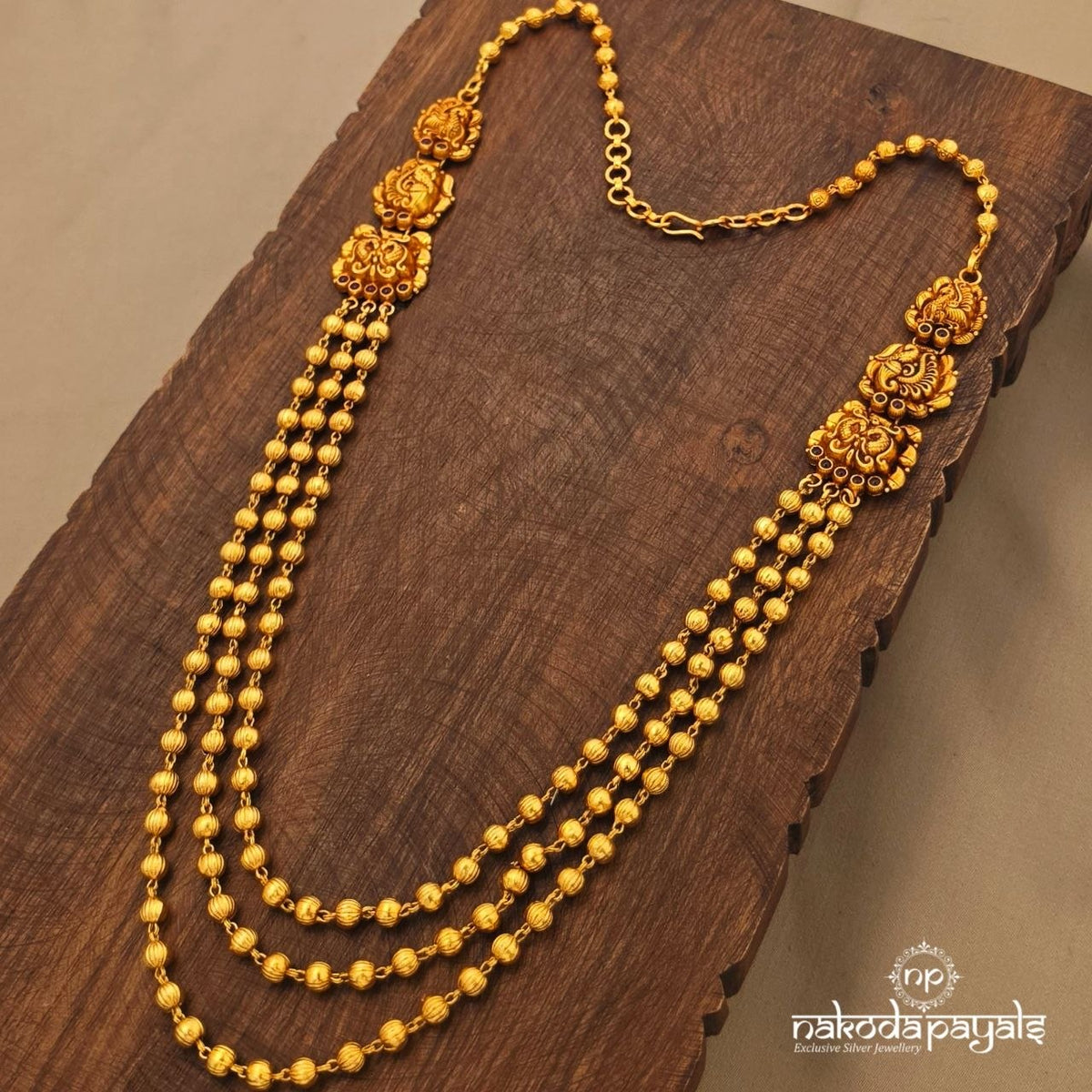 Three Layer Peacock Mope Mala Neckpiece (Gn11069)