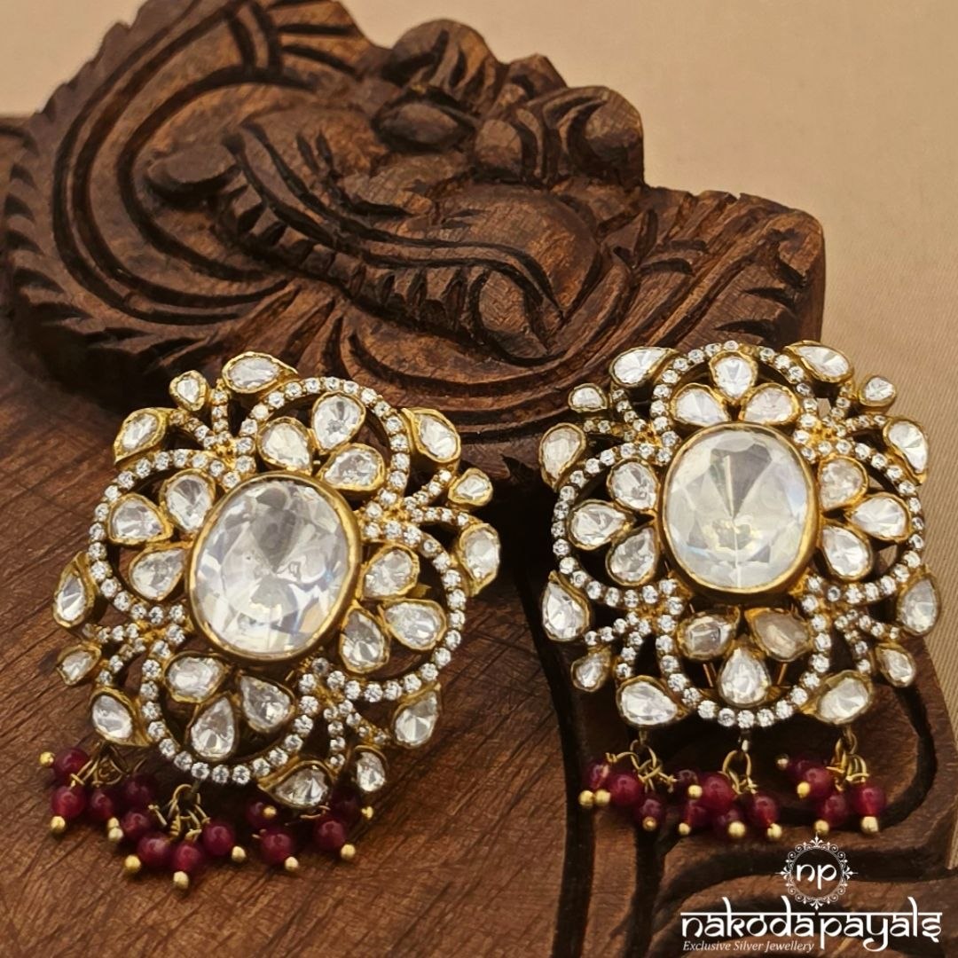 Moissanite Floral Studs (Ge11639)