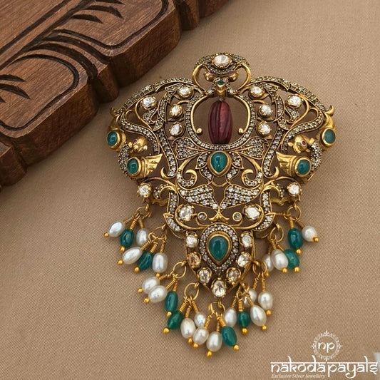 Twin Peacock Pearl Pendant (Gp2731)