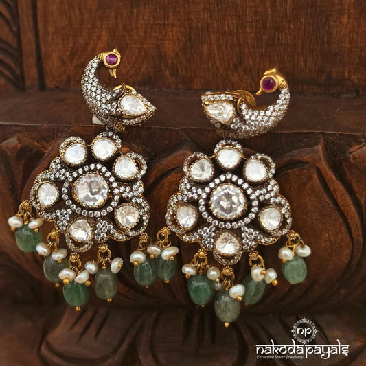 Peacock Floral Chandbali (Ge11649)