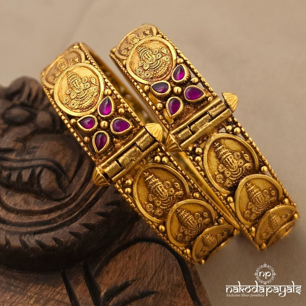 Pink Floral Venkateshwara Kada (Gk3421)