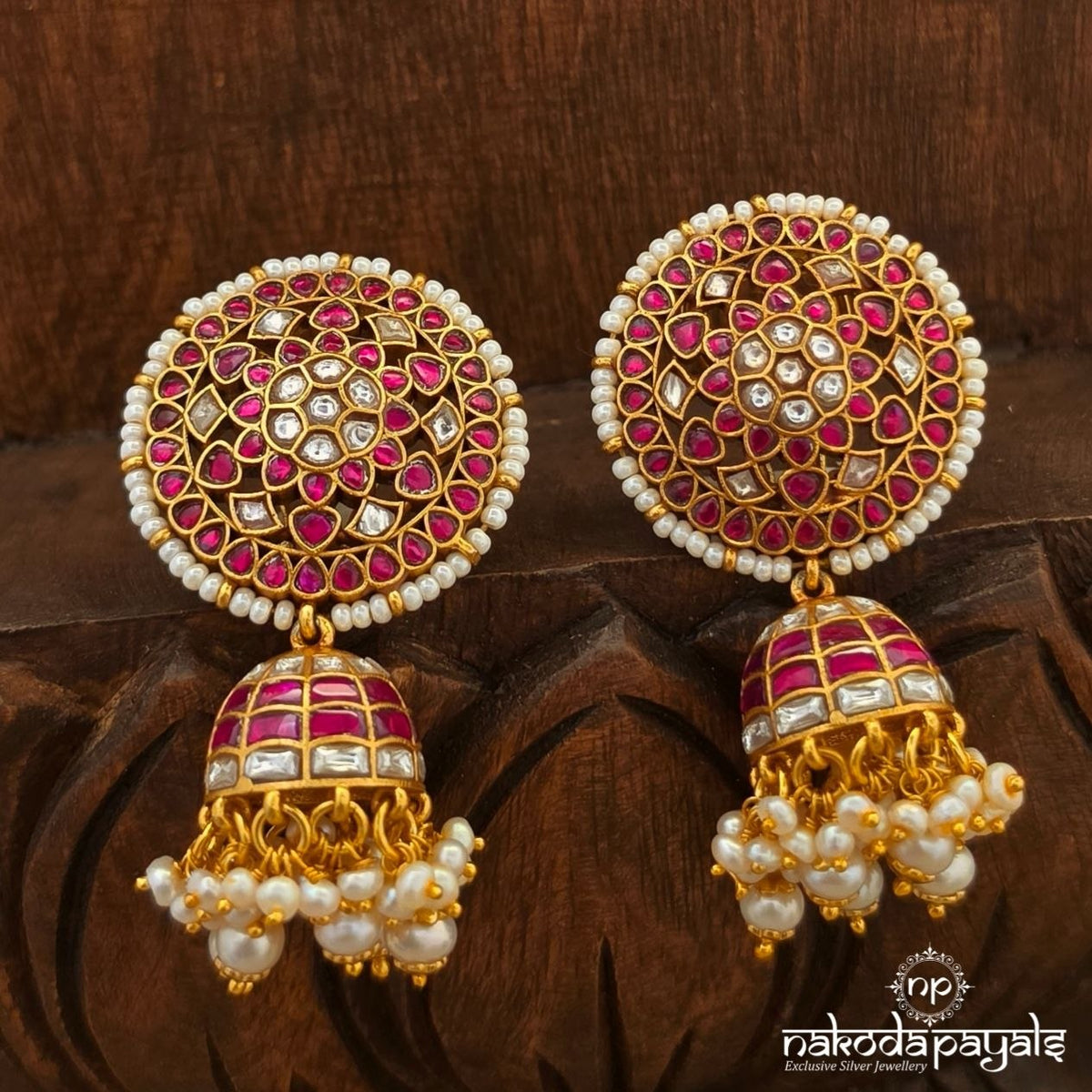 Flower Kundan Jhumka (Ge11615)