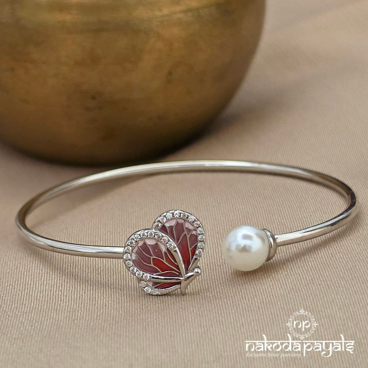 Pearly Butterfly Adjustable Kada (St4200)